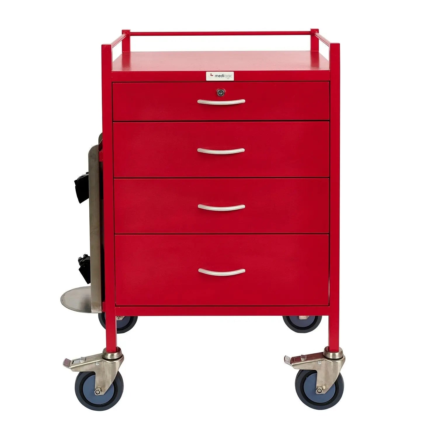 Qube Red Emergency Cart 4 Drawer Medilogic