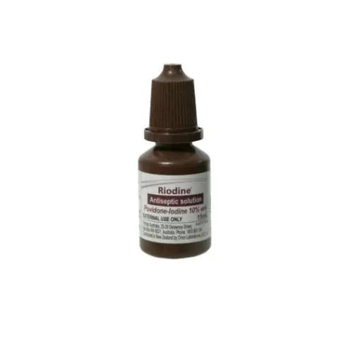 Riodine Solution (Povidone Iodine) 15ml (dropper bottle) - Box (12) Perrigo