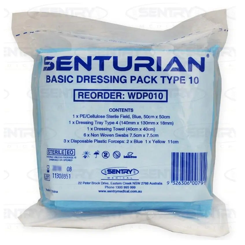 SENTURIAN® Type 10 Basic Dressing Pack (Tear Pack) - Carton (160) Sentry Medical