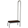 Single Step Up with Hand Rail - Black Tread, Grey Frame Dalcross