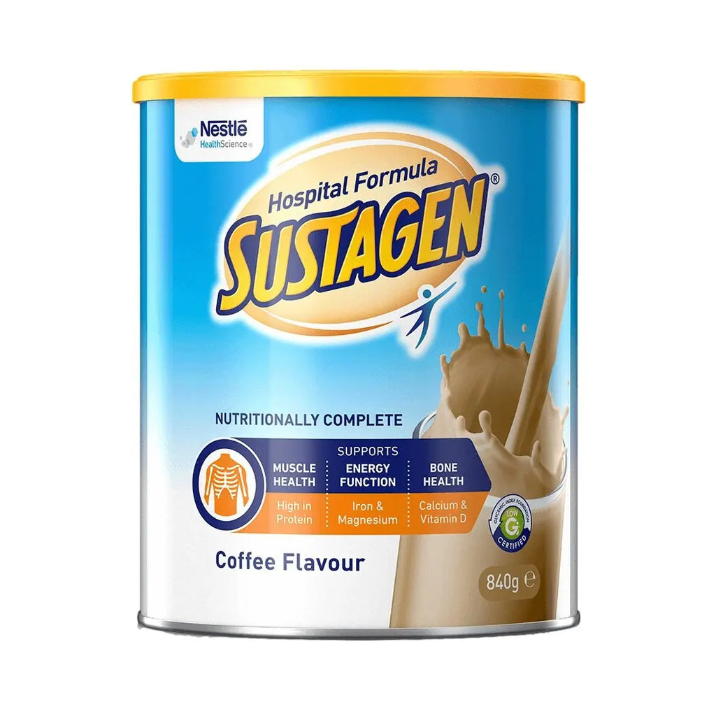 Sustagen Hospital Formula Coffee 840g Can - Carton (6) Nestle