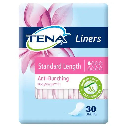 TENA Liners - Standard Length - Carton 108 (6 Packs of 18) Tena