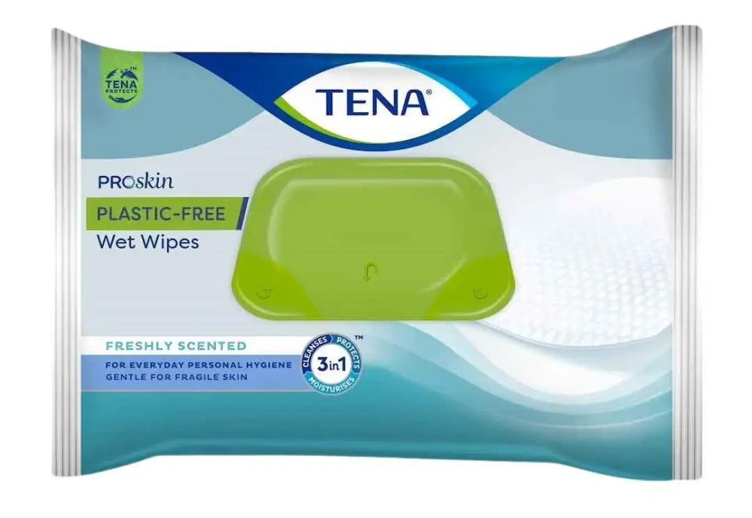 TENA Plastic Free Wet Wipes Pack 48 - Carton (12) Tena