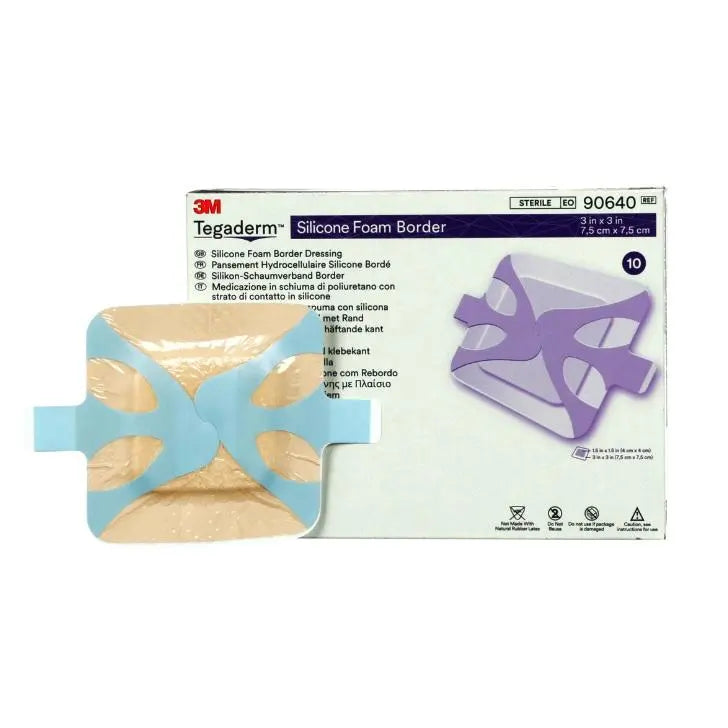 Tegaderm Silicone Foam Border Dressing 8cm x 8cm - Box (10) 3M