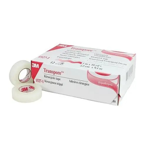 Transpore Plastic Tape 1.25cm x 9.1m - Box (24) 3M