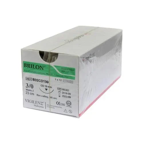 Vigilenz Brilon Biopsy Suture 4-0 19mm CD 23cm Box (12) Vigilenz
