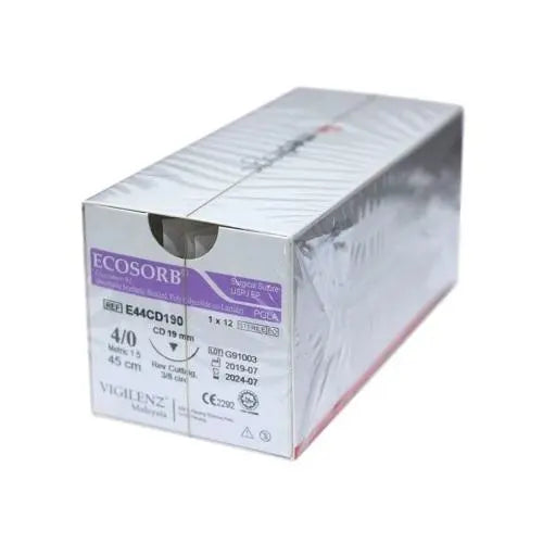 Vigilenz Ecosorb 4-0 16mm CD 45cm Violet Sutures - Box (12) Vigilenz