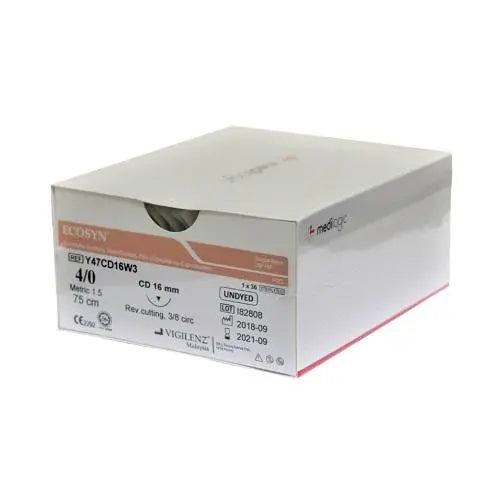 Vigilenz Ecosyn 4-0 16mm CD 45cm Undyed Sutures - Box (36) Vigilenz