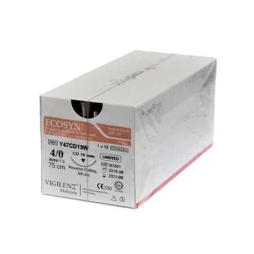 Vigilenz Ecosyn 6-0 12mm CD 45cm Undyed Sutures - Box (12) Vigilenz