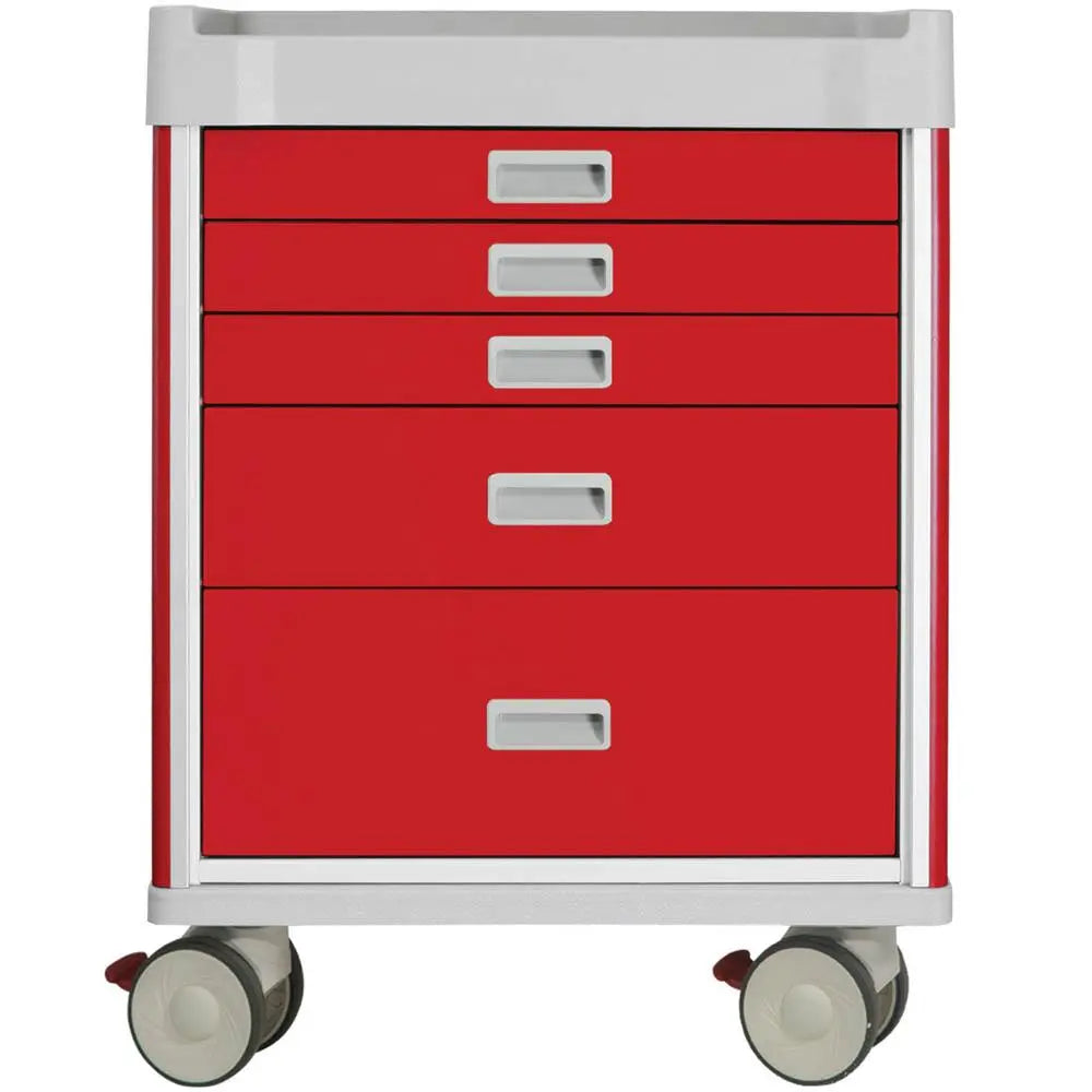 Viva Emergency Cart Red - 5 Drawers W690mm x D520mm x H930mm (GC0900) Viva