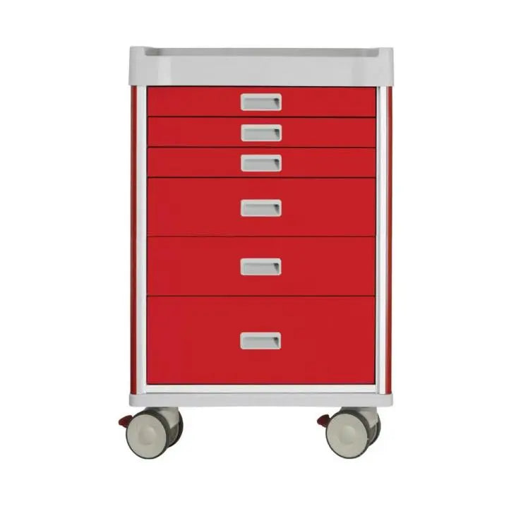 Viva Emergency Cart Red - 6 Drawers W690mm x D520mm x H1085mm (GC0930) Viva