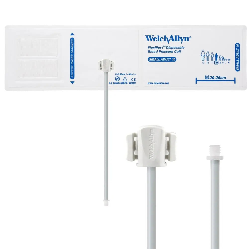 WELCH ALLYN Soft Disposable Flexiport Cuffs,Sml Adult 15-21cm-1 tube, Screw - Box (20) Welch Allyn