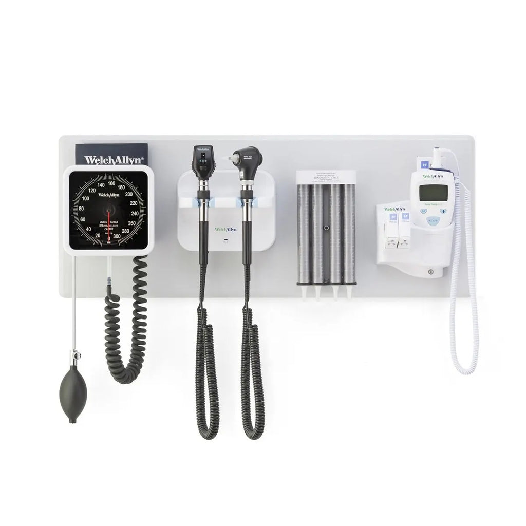 WELCH ALLYN Wall System 77716 LED Coaxial, Macroview, Dispenser, Sphyg, SureTemp Welch Allyn