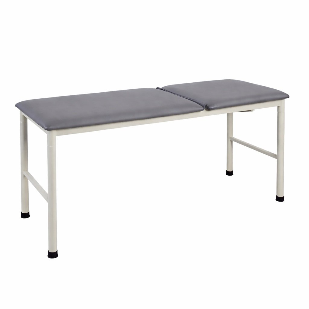 LOGIFORM Fixed Height Examination Couch Dark Grey Vinyl Elevating Backrest