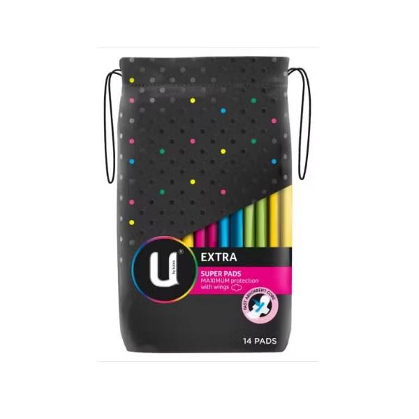 Kotex U Maxi Pad Super Wing (Pack 14) - CARTON (6)