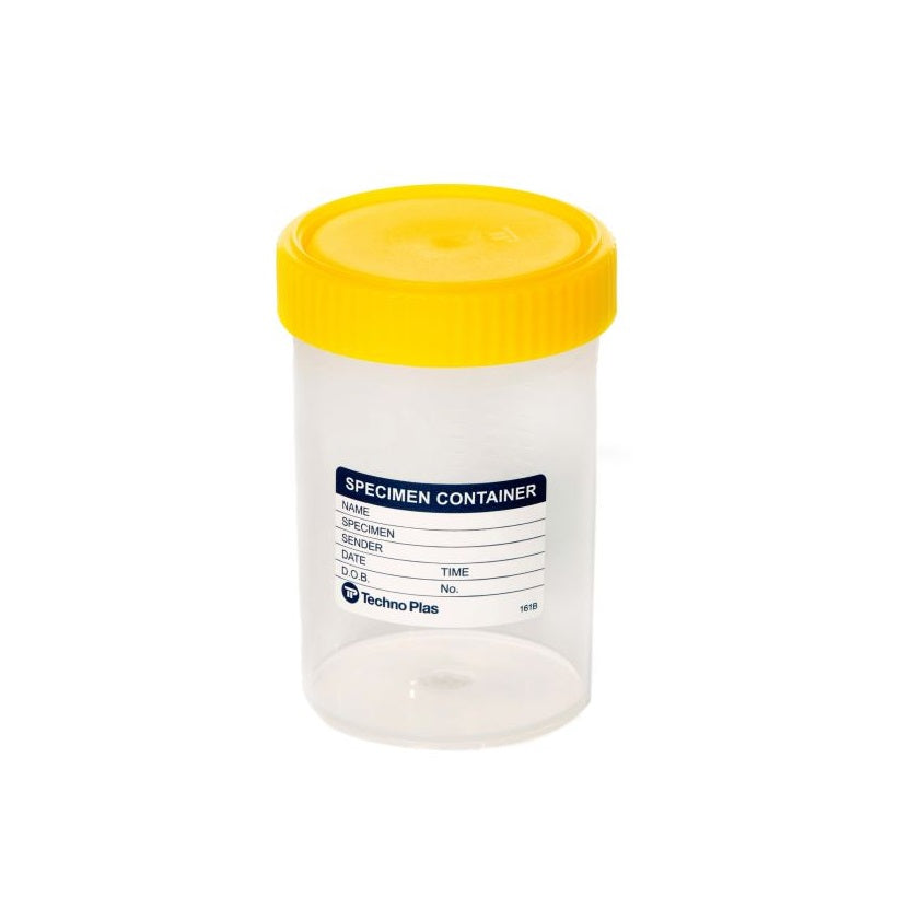 Specimen Jar with Yellow Lid 250ml - Each