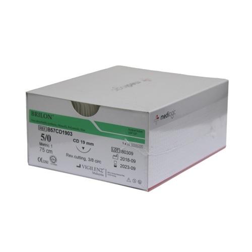 Vigilenz Brilon 5-0 26mm Primecut Gold PD Black 45cm Sutures - Box (36)