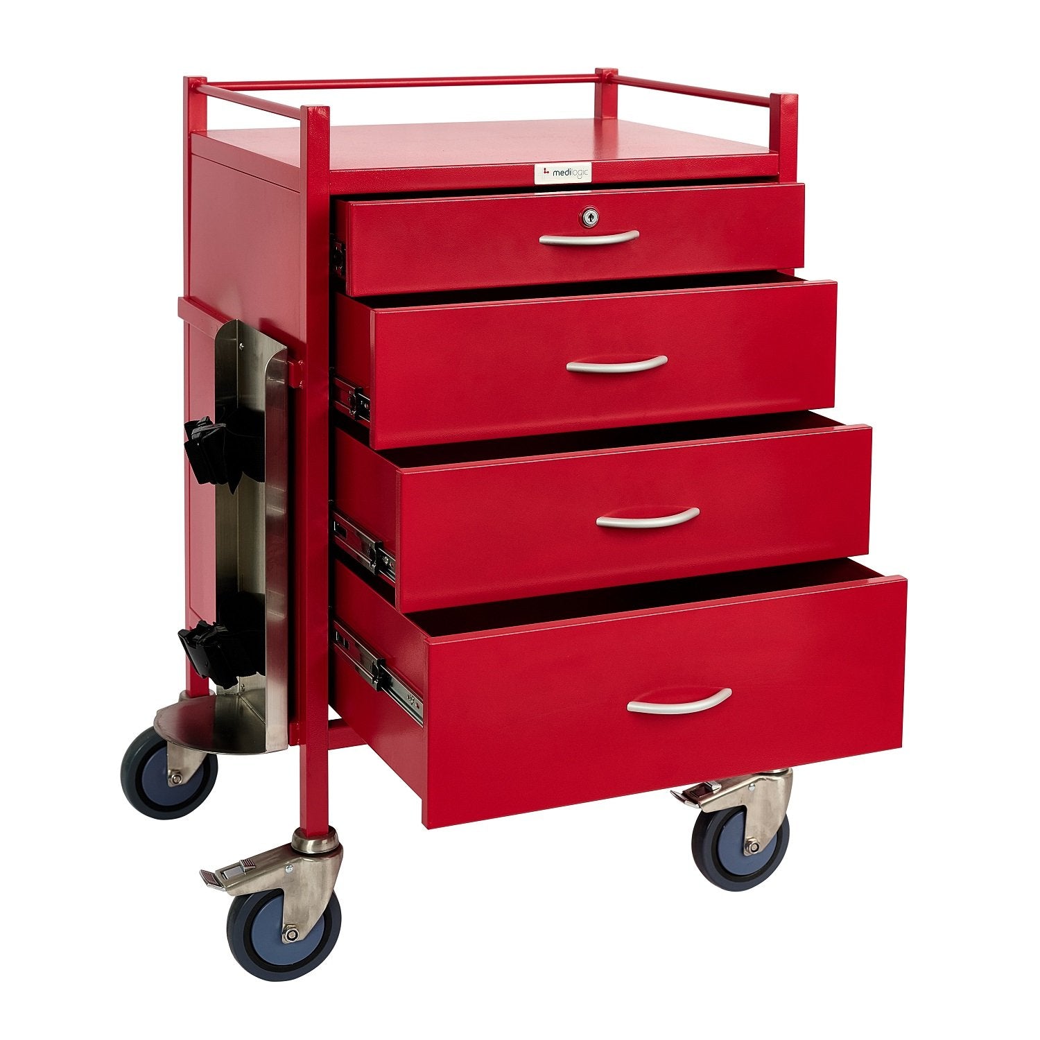 LOGIFORM Red Emergency Cart 4 Drawer