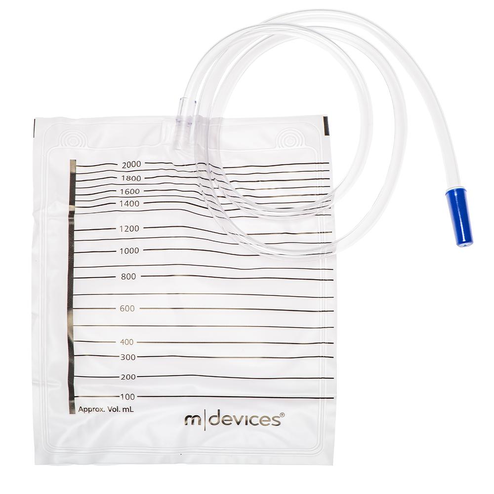 Multigate Urine Bag - 2000ml Non Return Valve 120cm Tubing (No Outlet) - Each