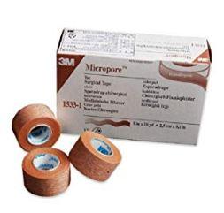 Micropore Tape TAN  2.5cm x 9.1m - Box (12)