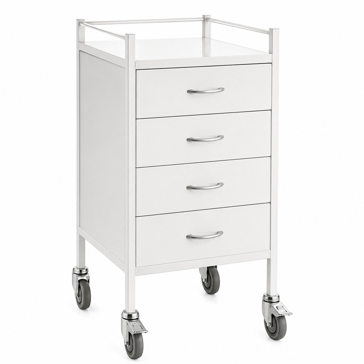 LOGIFORM Instrument Trolley Powder Coated White - 4 Drawers