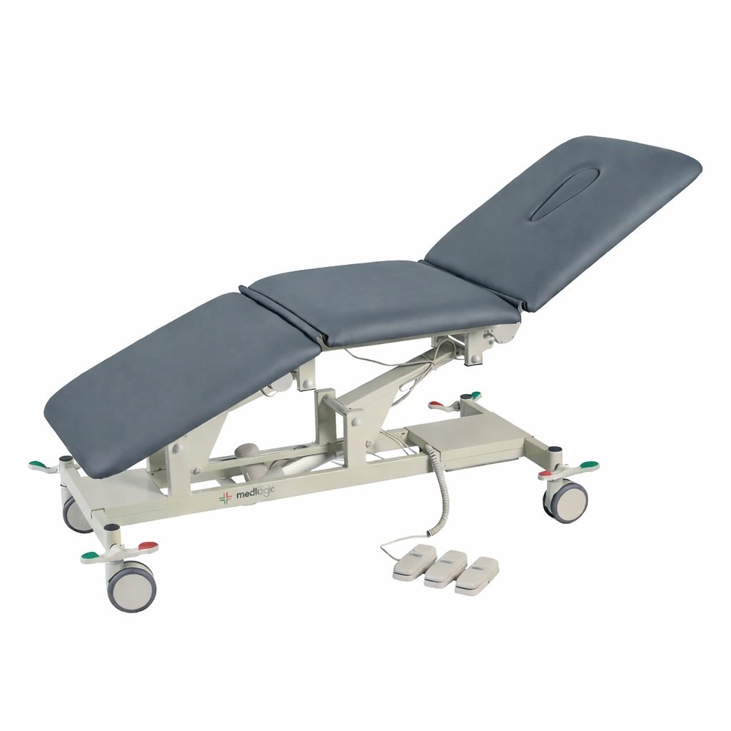 LOGIFORM Deluxe 3 Section Full Electric Couch with Central Locking Castors Dark Grey #5