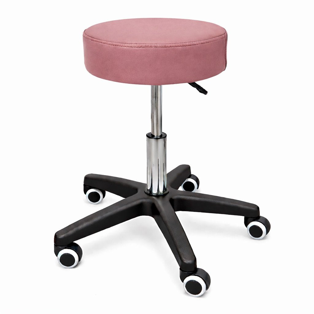 LOGIFORM Standard Surgeon Stool Gas Lift Adjustable Pink Cushion Seat