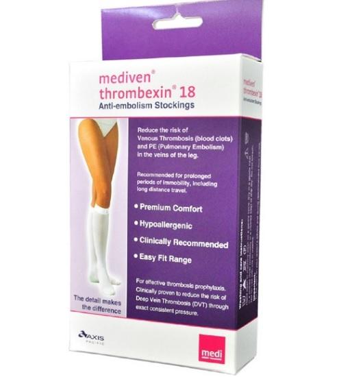 Thrombexin A-E Stocking 18 Knee Length L X-Wide 26-28cm - Pack (10 Pairs)