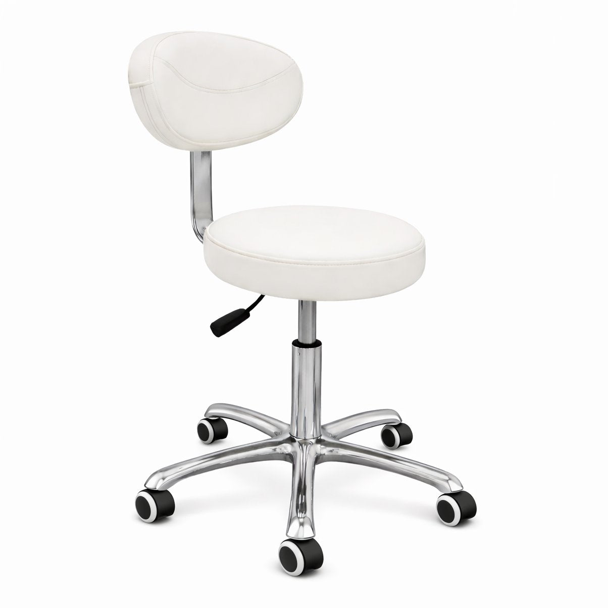 LOGIFORM Premium Surgeon Stool with Backrest - White