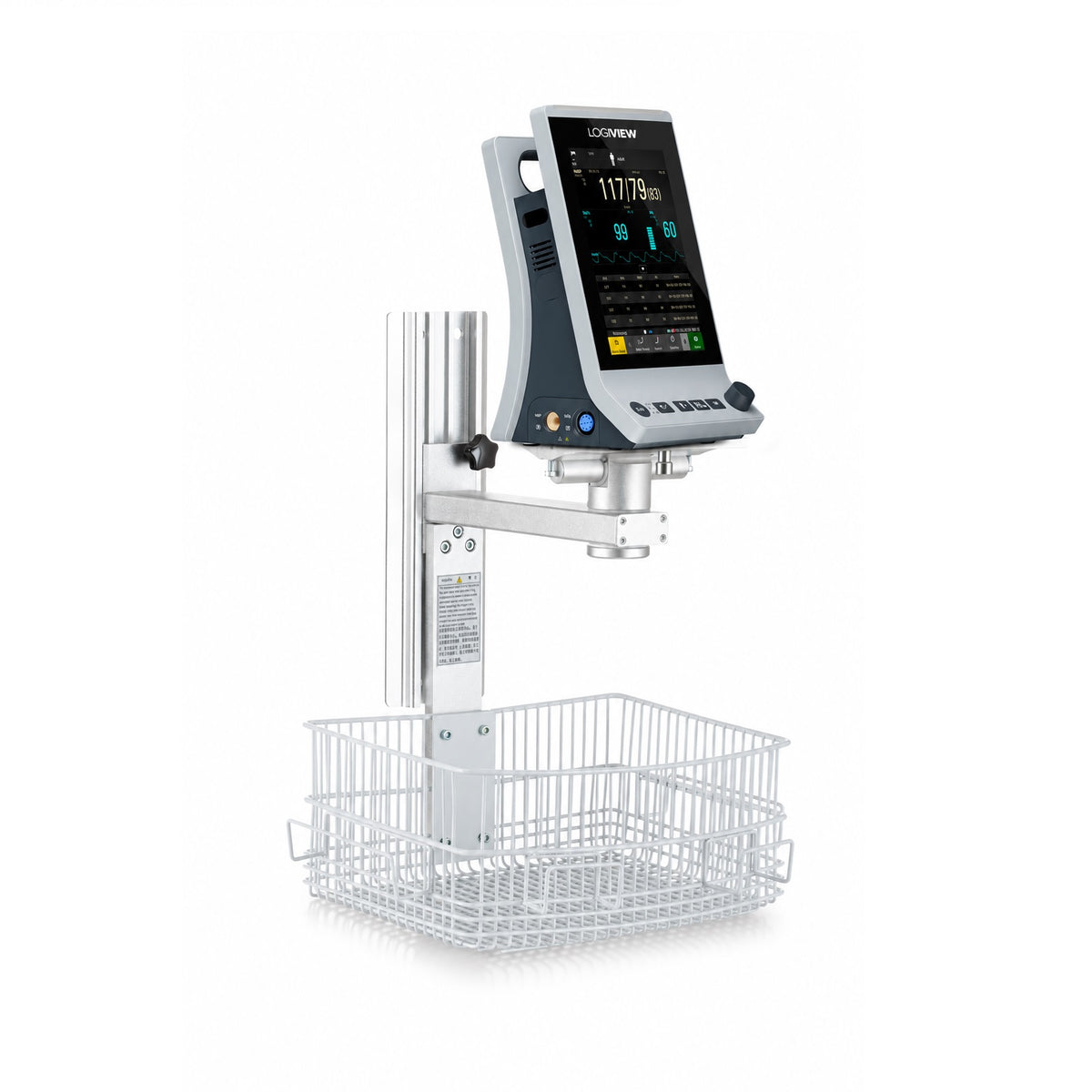 LOGIVIEW Wall Mount with Basket for Vital Signs Monitor