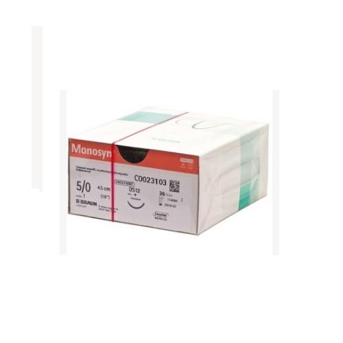 Monosyn 5/0 Suture Undyed 45cm DS12 - Box (36)