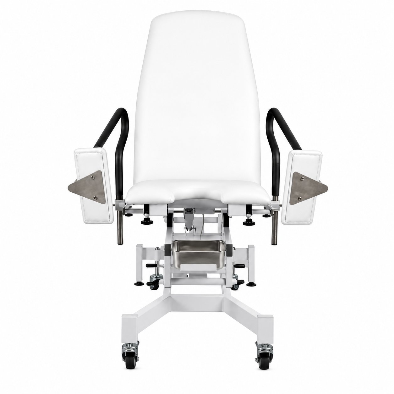 LOGIFORM Deluxe Electric Gynaecology Couch White Frame and White Vinyl