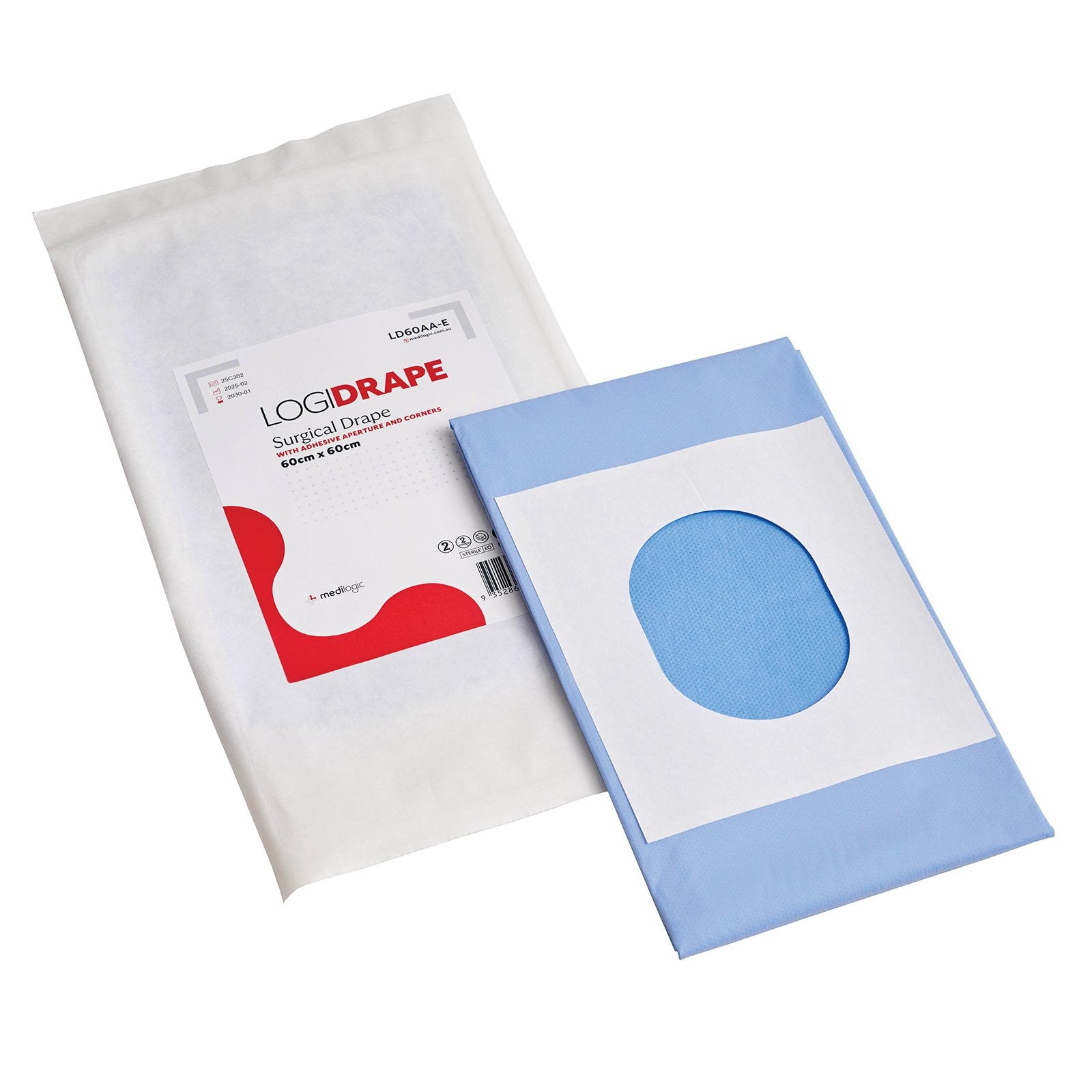 LOGIDRAPE Advanced Surgical Drape, Large Adhesive Aperture + Corners 90cm x 60cm - Carton (100)
