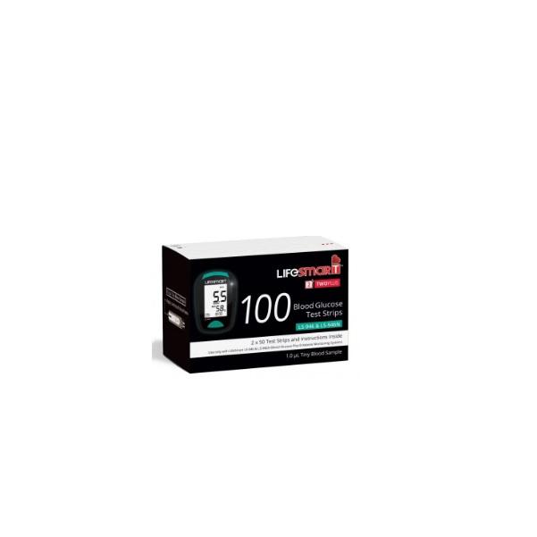LifeSmart 2 Twoplus Blood Glucose Test Strips - Pack (100)