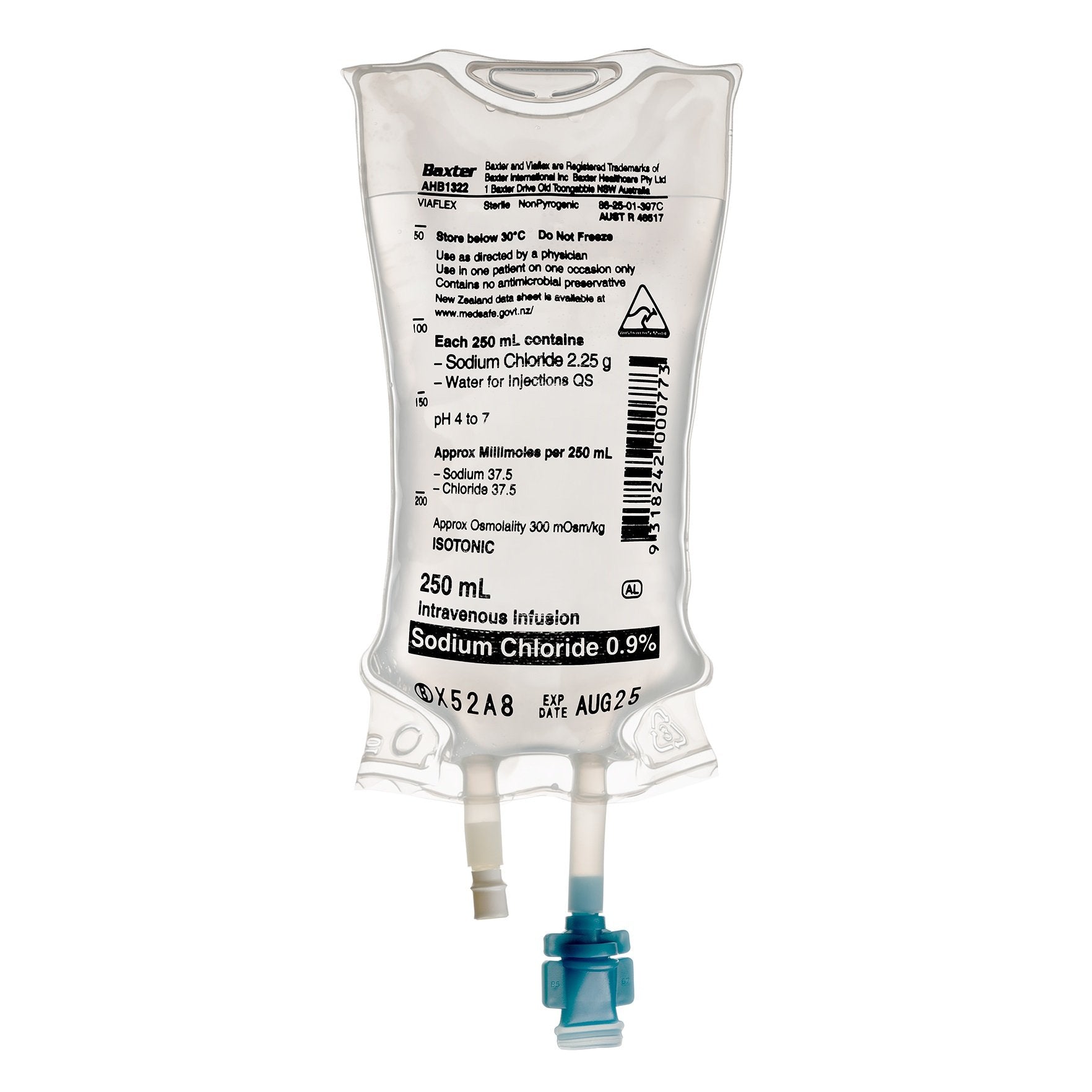 Sodium Chloride 0.9% IV 250mL - Each