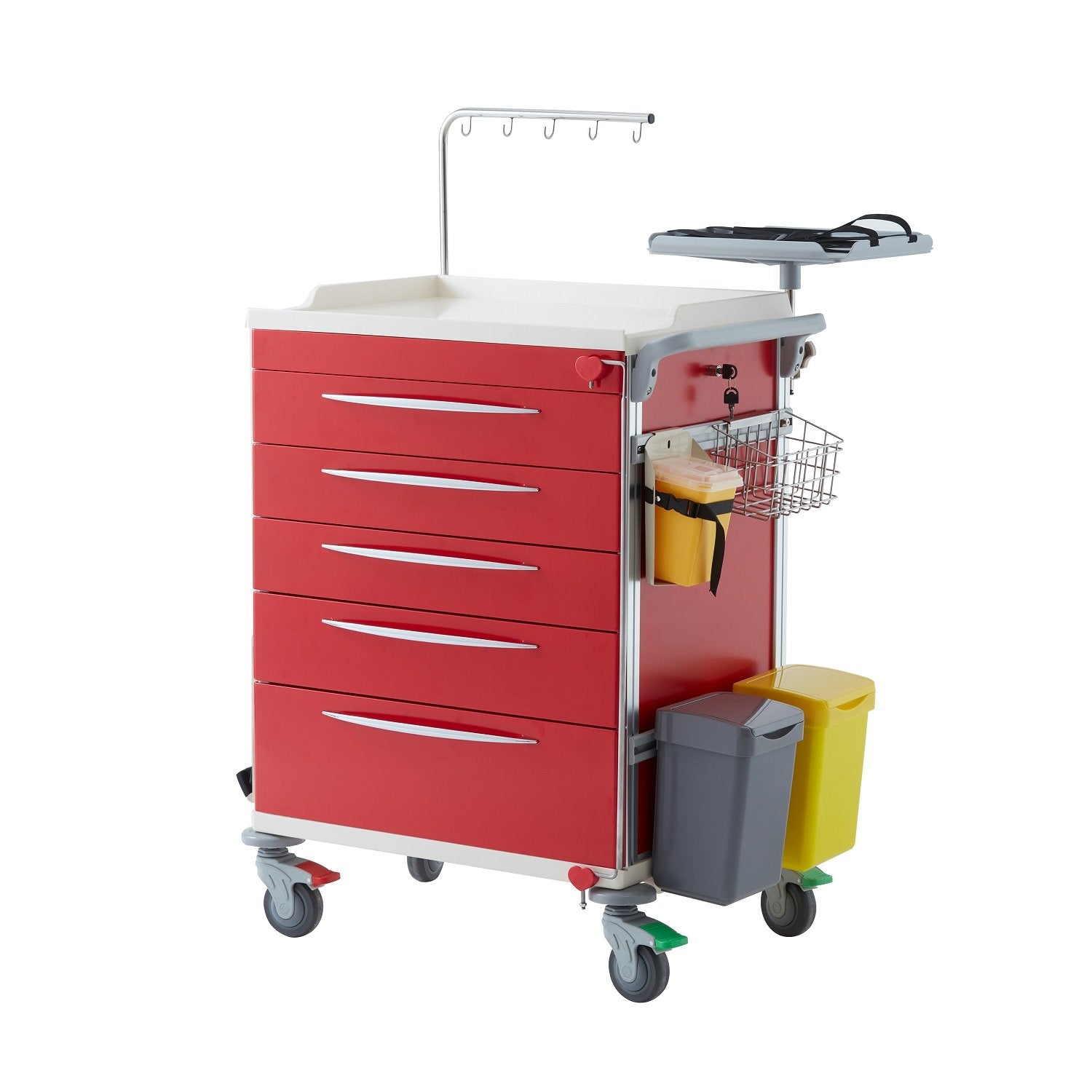 LOGIFORM Red Emergency Cart 5 Drawer with Accessories