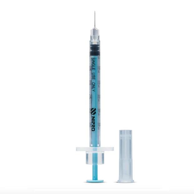 Nipro Precision Syringe 0.3mL ETO with 31Gx8mm (5/16) Blue Plunger - Box (100)