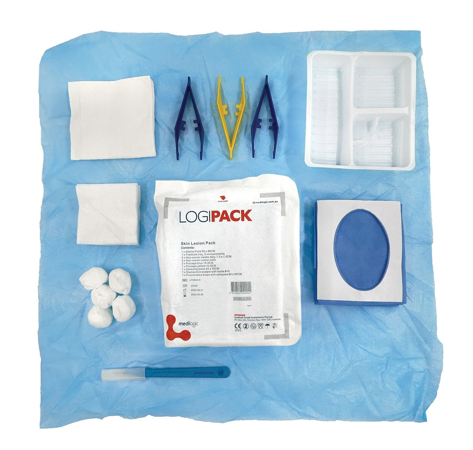 LOGIPACK Disposable Skin Lesion Kit Set 1 Sterile - Carton (140)