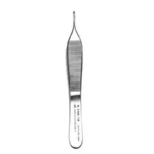 Adson Tissue Forceps w/ suture tying platform 1x2 Teeth 12cm HIPP Hipp