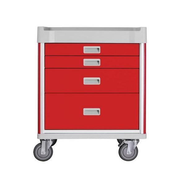 Viva Emergency Cart Red - 4 Drawer W690mm x D520mm x H850mm (GC0890)