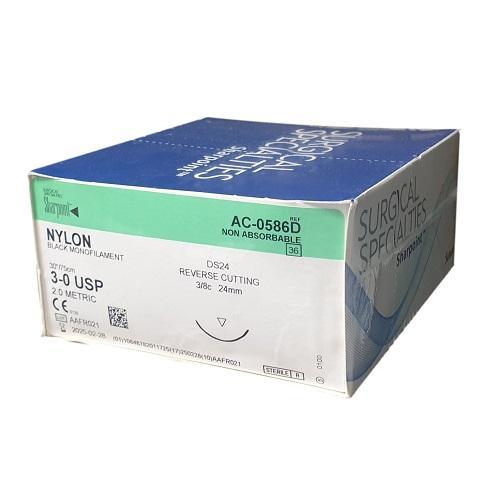 Sharpoint Nylon 3/0 Suture DS24 75cm - Box (36)