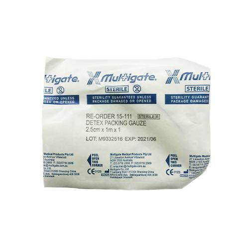 Sterile White Packing Gauze 1.25cm x 1m - Carton (100)