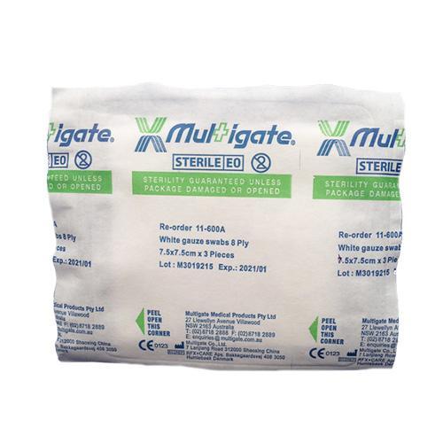 Sterile Gauze Swabs 7.5cm x 7.5cm x 5 - Each