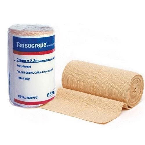 Tensocrepe Heavy Bandage 7.5cm x 2.3m Tan (36307501) - Pack (12)