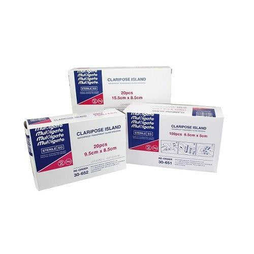 Claripose Island Dressing Waterproof 12cm x 10cm Sterile - Box (10)