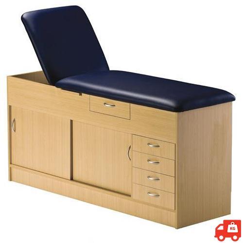 Fixed Combination Cabinet Couch - Beech, Black Vinyl