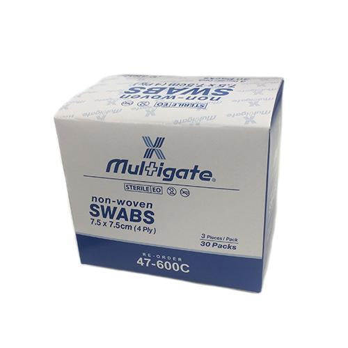 Non-Woven Swabs 7.5 x 7.5cm (3Pcs) Dispenser Pack Sterile - Box (30)