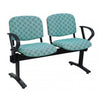 Joshua 2 Seater Beam Chair with End Arms - Premium Black Vinyl